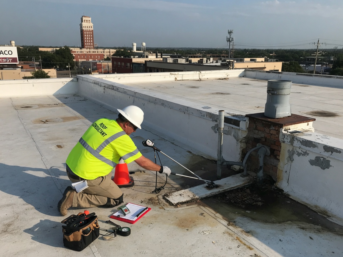 Flat Roof Inspection in Waco